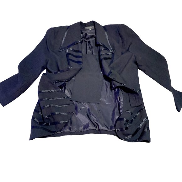 Chantelle NY Jacket Womens 18 Black Modesty Panel Secretary Church Plus Size VTG - Picture 13 of 15